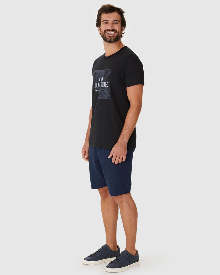 Camiseta Masculina Go Outside Look At The Sky Feel The Sun Em Algodão