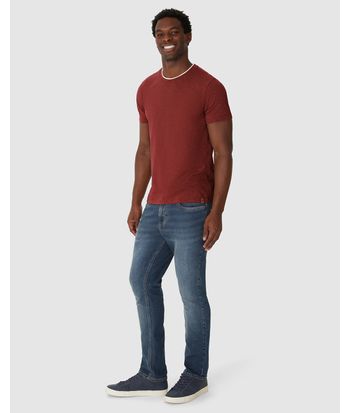 Camiseta Masculina Slim Gola Redonda Contraste Em Malha Listrada Eco