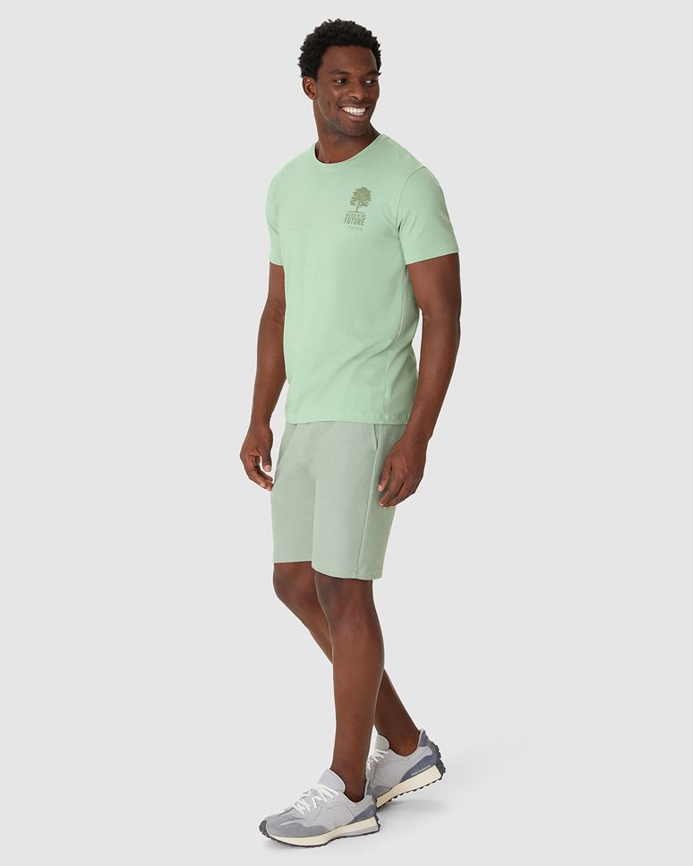 Camiseta Masculina Decote Redondo Manga Curta Estampa Peitoral Em Malha Linho