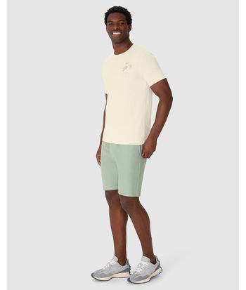 Camiseta Masculina Decote Redondo Manga Curta Estampa Peitoral Em Malha Linho