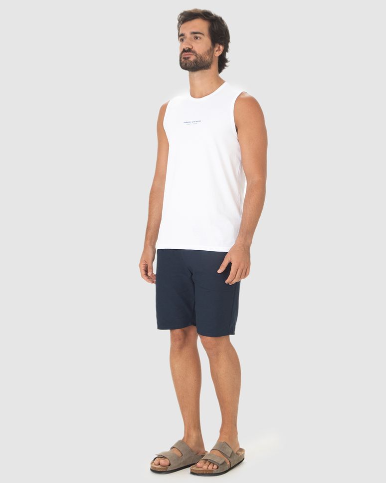 Regata Masculina Regular Estampa Frontal Em Algodão