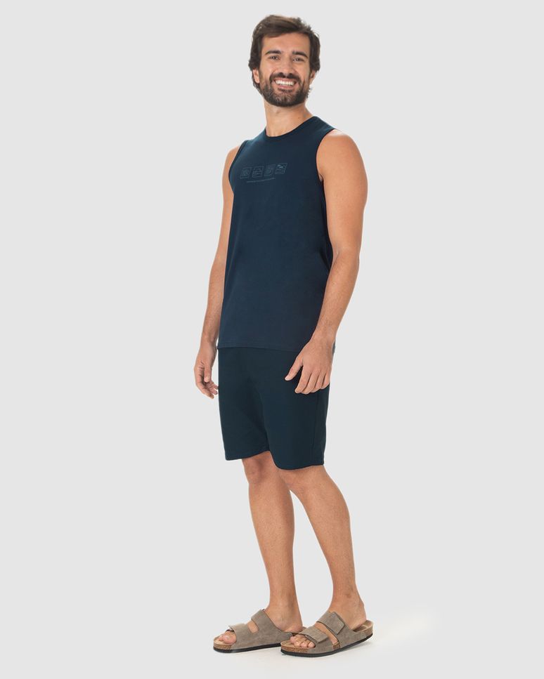 Regata Masculina Regular Estampa Frontal Em Algodão