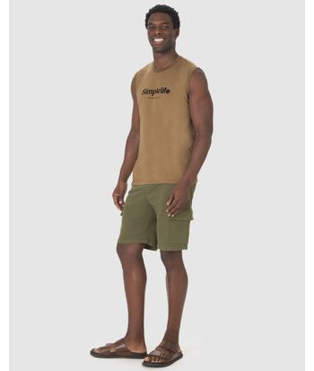 Regata Masculina Regular Estampa Lettering Em Algodão