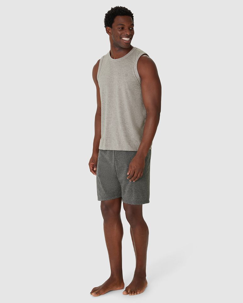 Pijama Curto Masculino Regata Alça Larga E Shorts Em Algodão