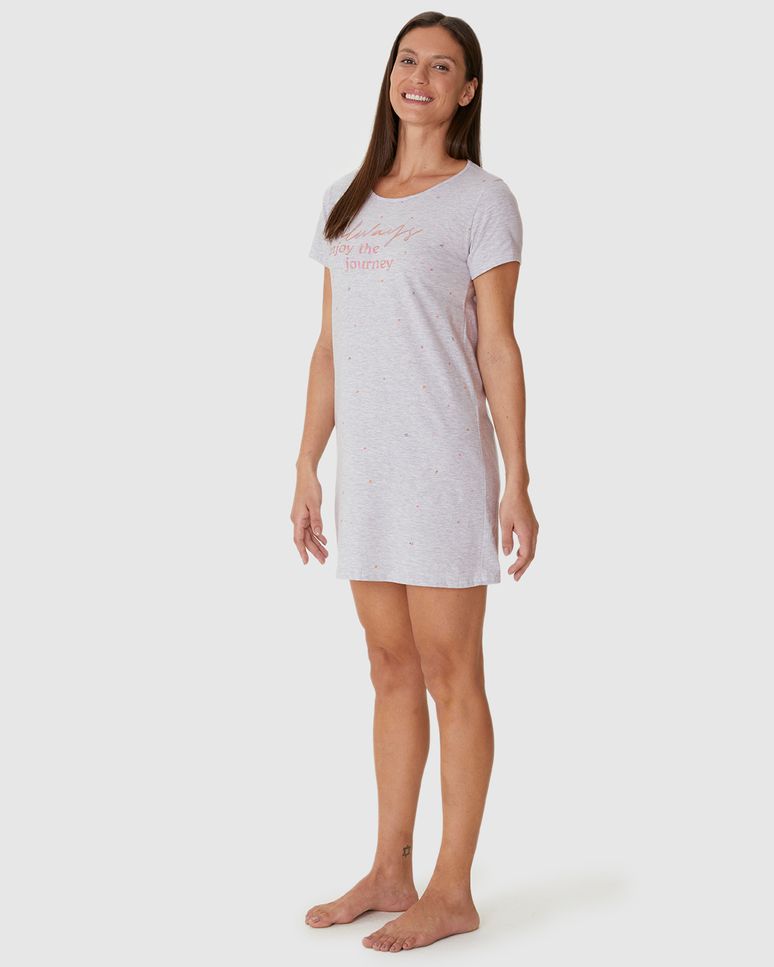 Camisola T-Shirt Feminina Always Enjoy The Journey Em Algodão Mescla