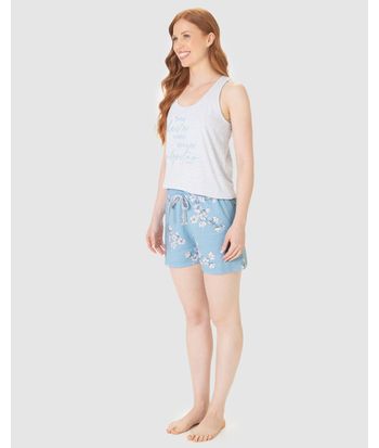 Pijama Curto Feminino Sou Leve Como Flores De Algodão Em Malha Algodão
