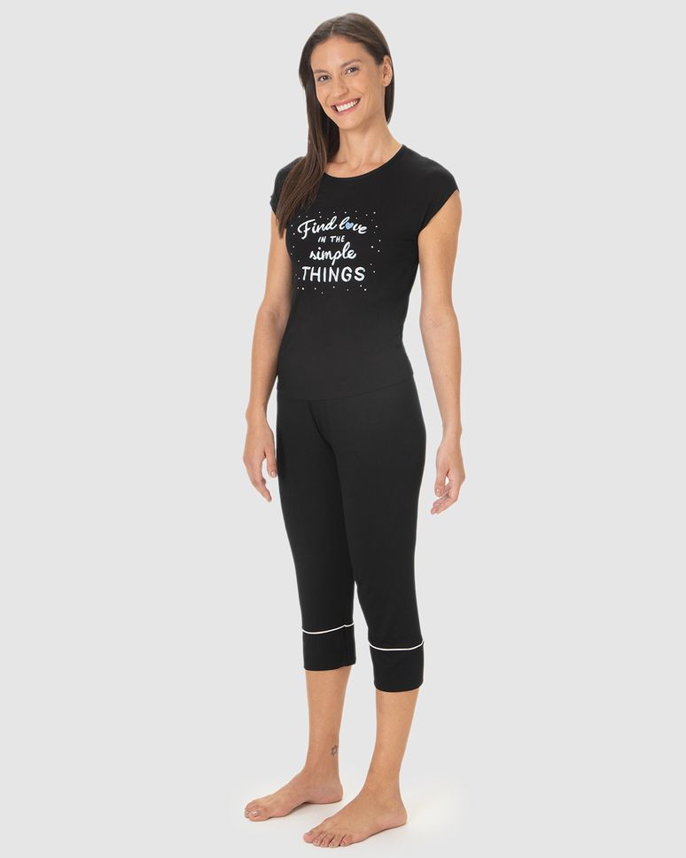 Pijama Longo Feminino Find Love In The Simple Things Em Viscose Stretch