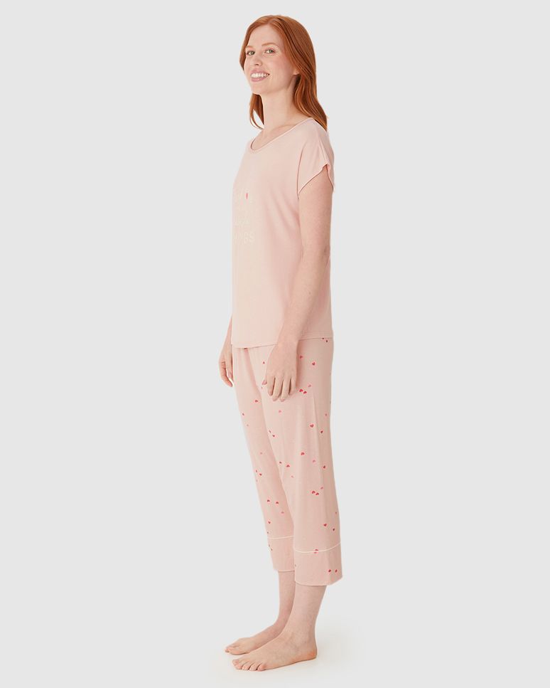 Pijama Longo Feminino Find Love In The Simple Things Em Viscose Stretch
