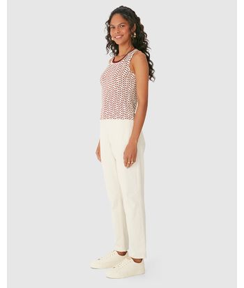 Regata Feminina Estampada Decote U Retilínea Em Malha Viscolinho Stretch