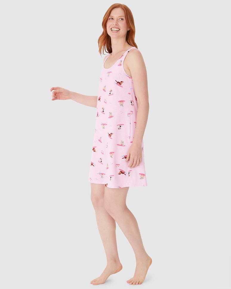 Camisola Feminina Slim Sem Manga Estampada Em Algodão