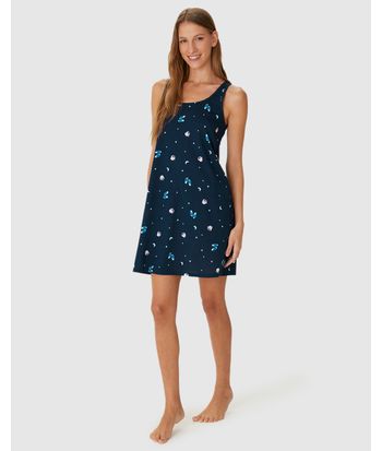 Camisola Feminina Slim Sem Manga Estampada Em Algodão