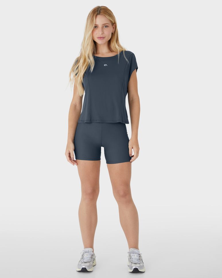 Blusa Feminina Box Recorte Frontal Em Malha Dry E Proteção UV50+ - ENFIM