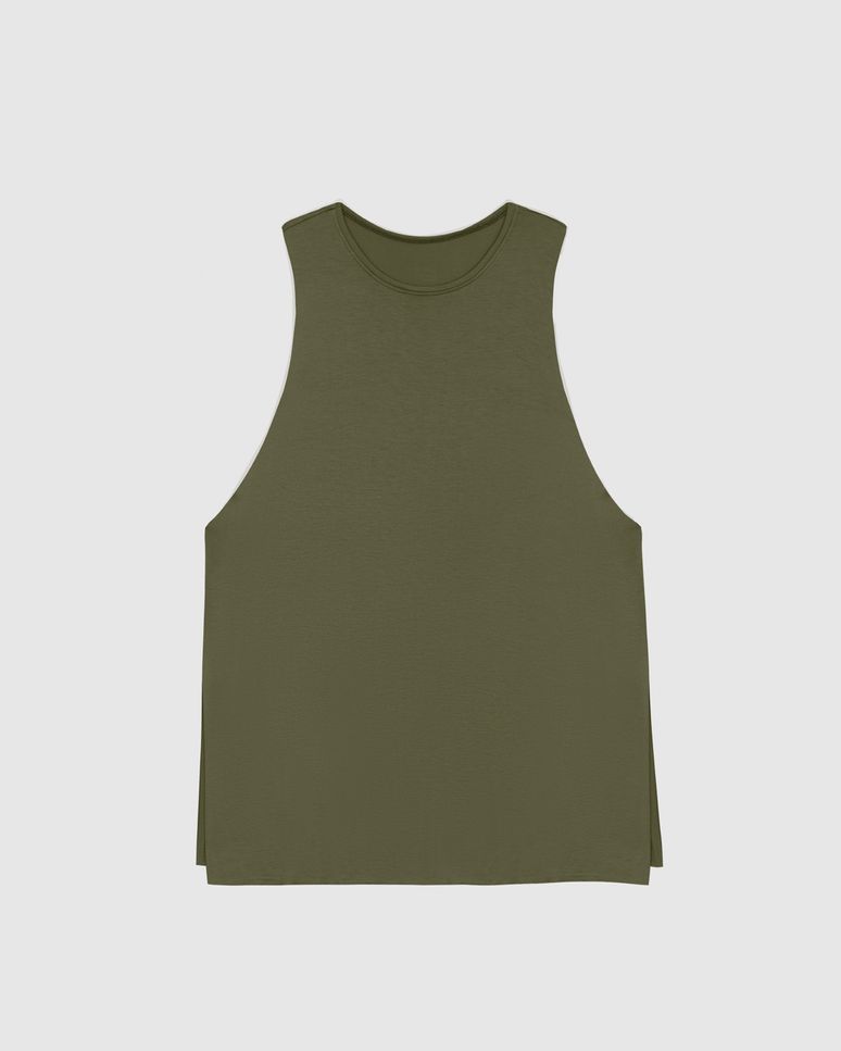 Regata Feminina Alongada Fenda Lateral Em Viscose Stretch - ENFIM