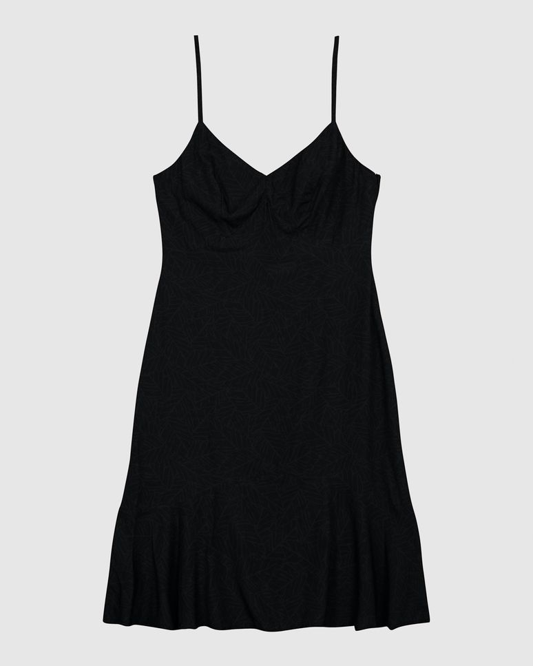 Vestido Feminino Evasê Decote V Alça Fina Em Viscose - ENFIM
