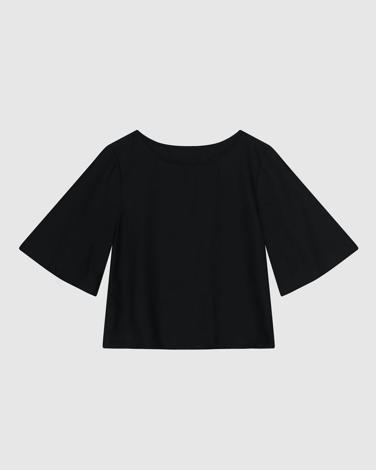 Blusa Box Feminina Decote Canoa Em Crepe De Viscose - ENFIM