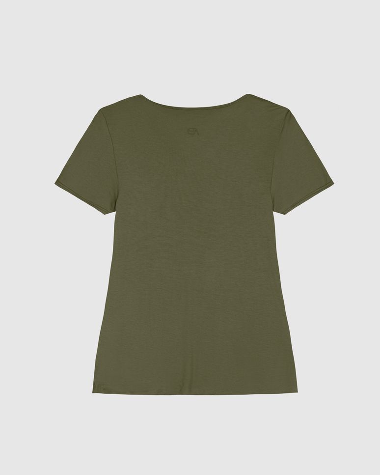 Blusa Feminina Reta Decote V Fenda Lateral Em Viscose Stretch - ENFIM