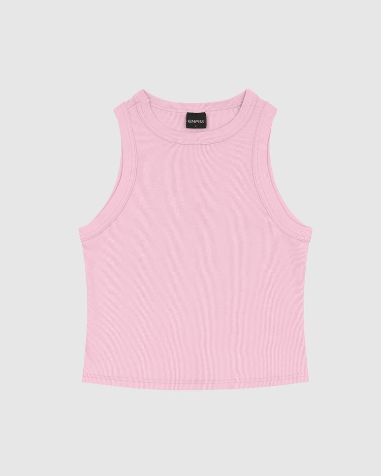 Regata Feminina Decote Halter Neck Em Ribana - ENFIM