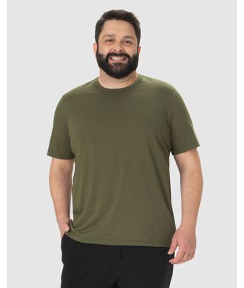 Camiseta Básica Masculina Plus Size Decote Redondo Em Algodão