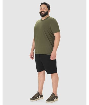 Camiseta Básica Masculina Plus Size Decote Redondo Em Algodão