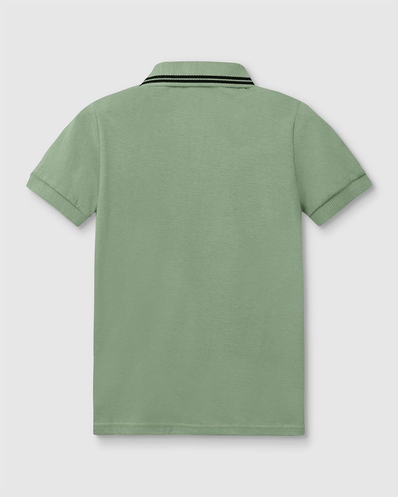 Camisa Polo Menino Peitilho Frontal Em Algodão - Carinhoso