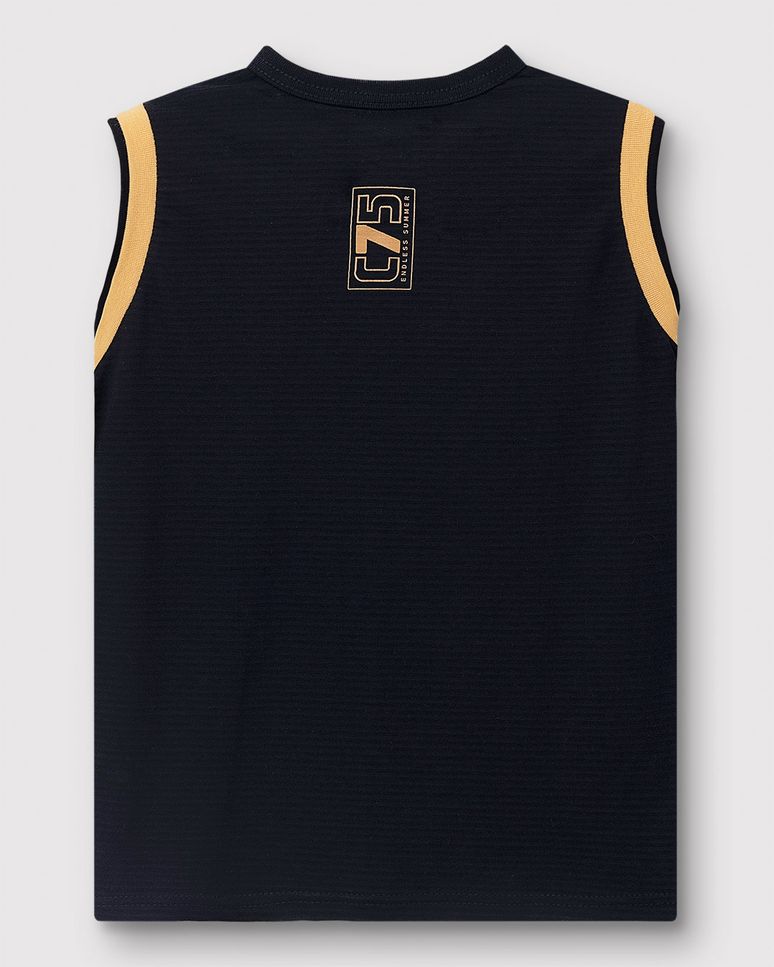 Regata Menino Estampa HD Frente E Costas Em Malha Texturizada - Carinhoso