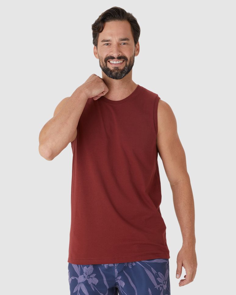 Regata Básica Masculina Cava Ajustada Em Algodão