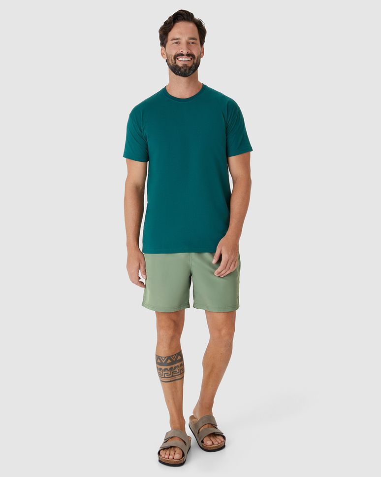 Shorts Masculino Cós Com Cadarço Funcional Em Tafetá