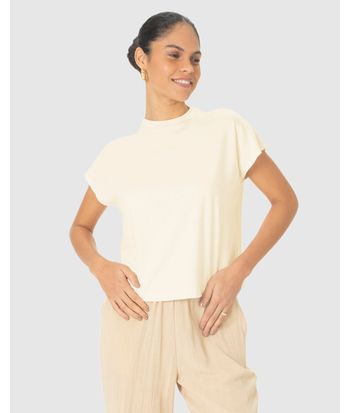 Blusa Básica Feminina Manga Curta Sem Cavas Em Malha Algodão Comfy