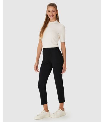 Calça Feminina Carrot Bolso Funcional Em Moletinho De Viscose