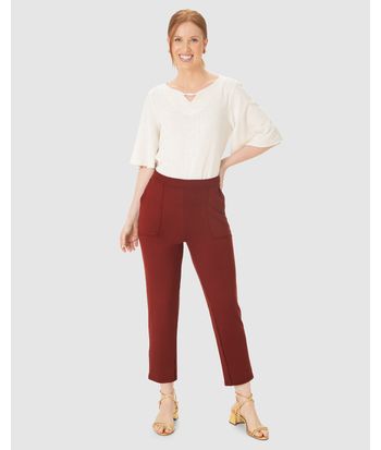 Calça Feminina Carrot Bolso Funcional Em Moletinho De Viscose