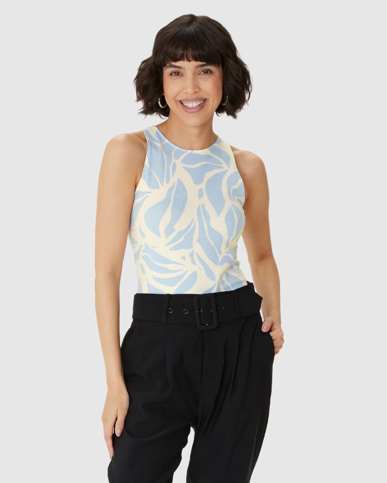 Regata Justa Feminina Estampada Em Algodão