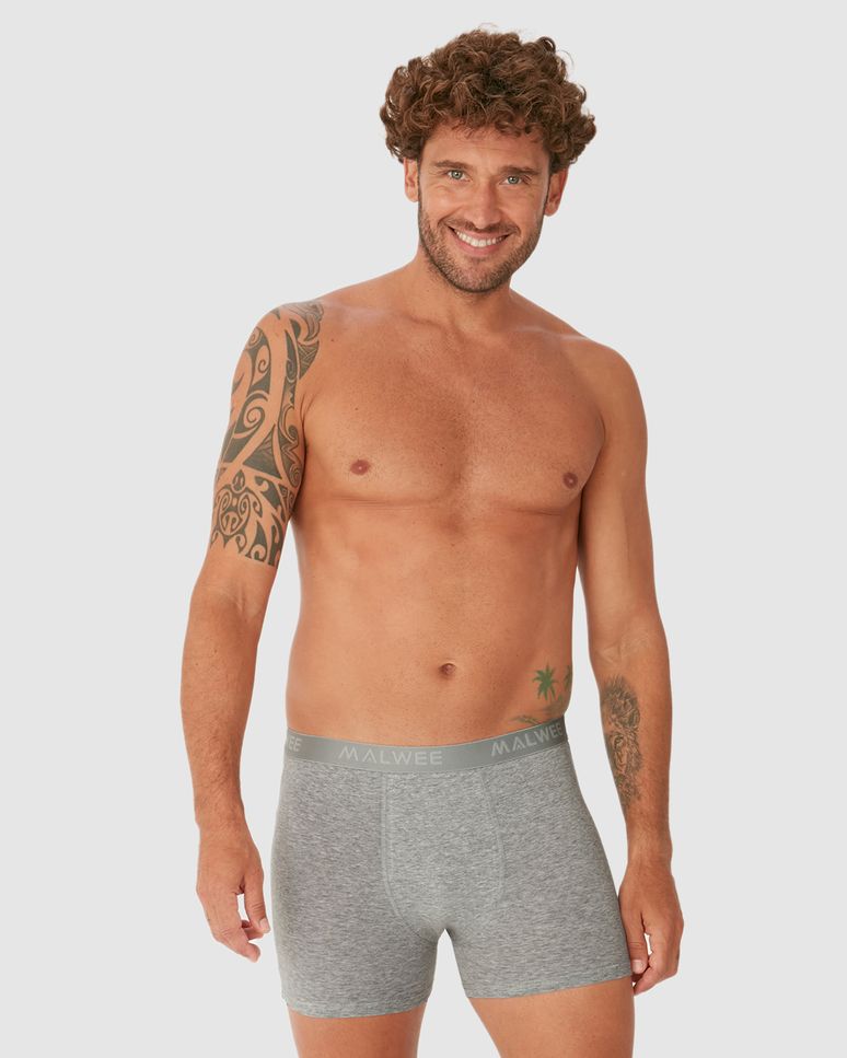 Kit Cueca Boxer Cós Elástico Em Algodão Com Elastano
