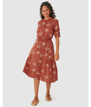 Vestido Midi Feminino Chemise Faixa Amarração Manga 7/8 Em Tricoline