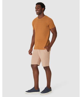Camiseta Masculina Slim Manga Curta Estampa Listrada Em Malha Texturizada