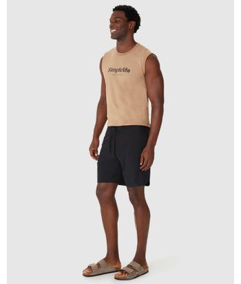 Bermuda Masculina Tradicional Cadarço Frontal Em Microfibra Com Elastano