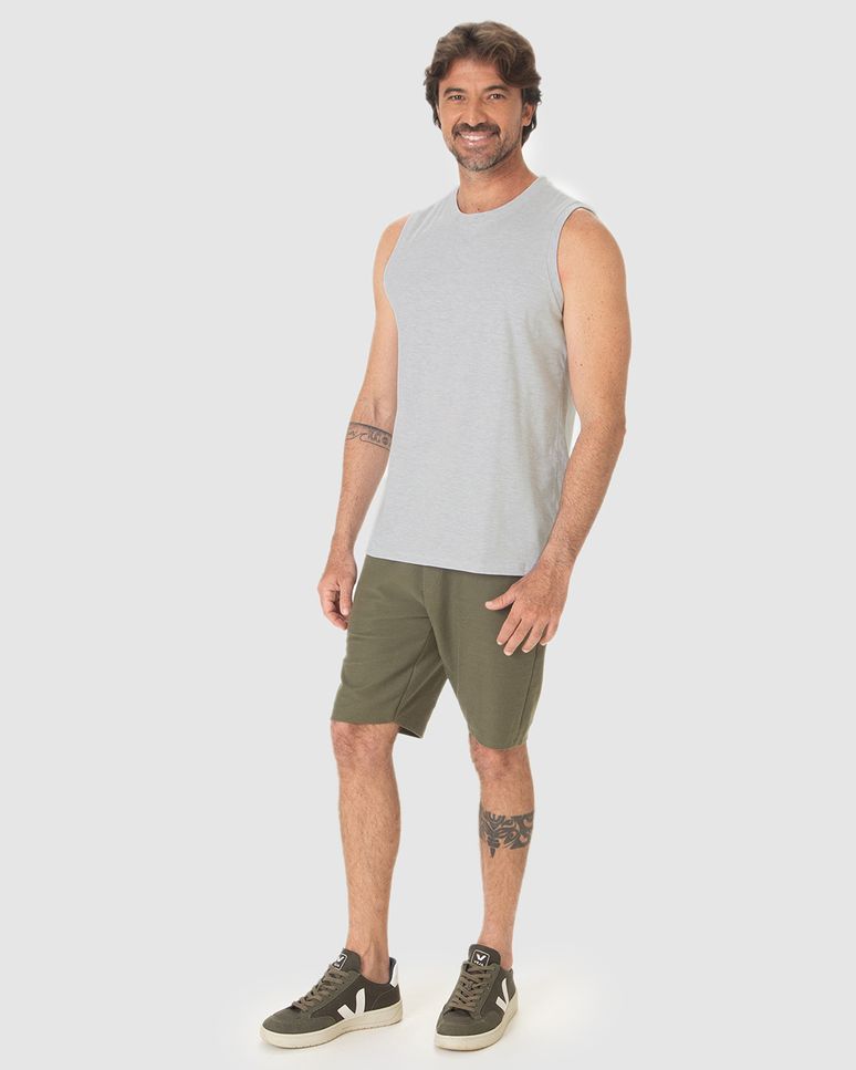 Regata Básica Masculina Cava Ajustada Em Algodão