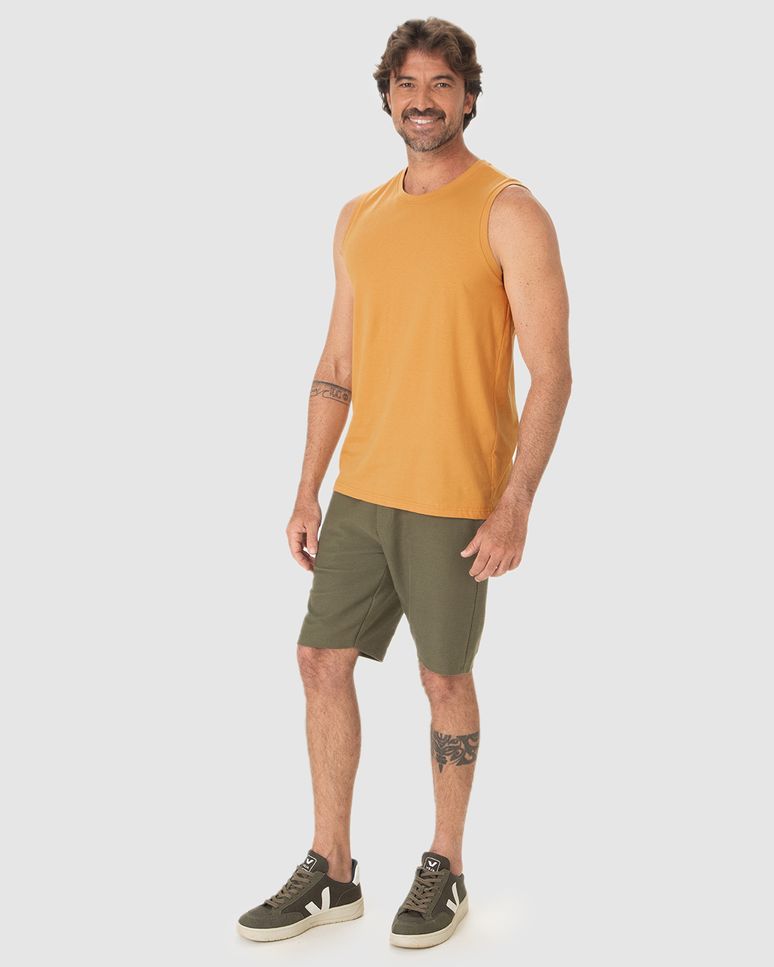 Regata Básica Masculina Cava Ajustada Em Algodão