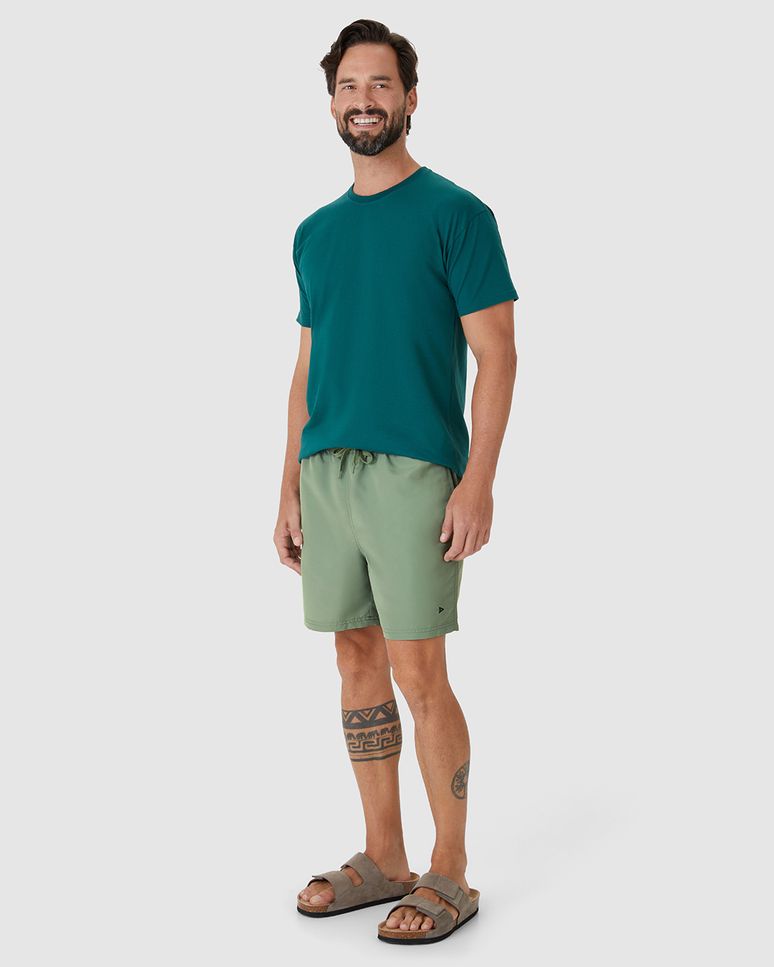 Shorts Masculino Cós Com Cadarço Funcional Em Tafetá