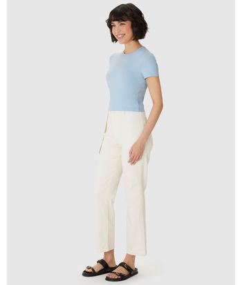 Blusa Long Cropped Feminina Manga Curta Em Algodão