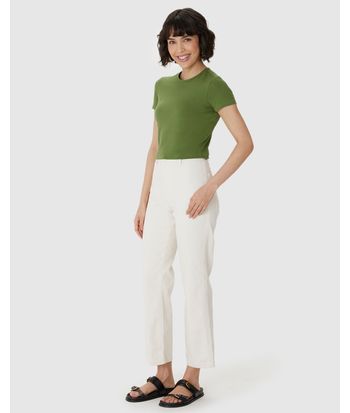 Blusa Long Cropped Feminina Manga Curta Em Algodão