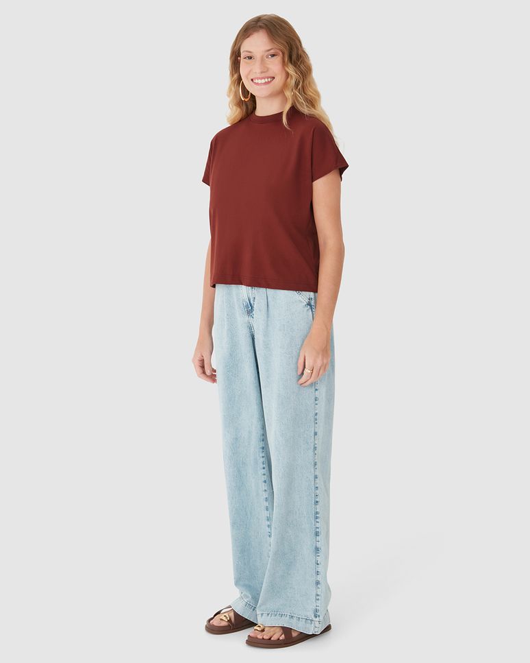 Blusa Básica Feminina Manga Curta Sem Cavas Em Malha Algodão Comfy