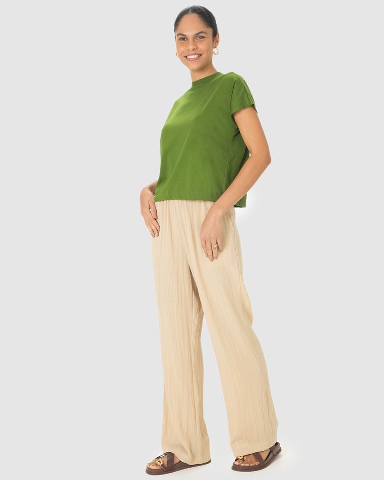 Blusa Básica Feminina Manga Curta Sem Cavas Em Malha Algodão Comfy