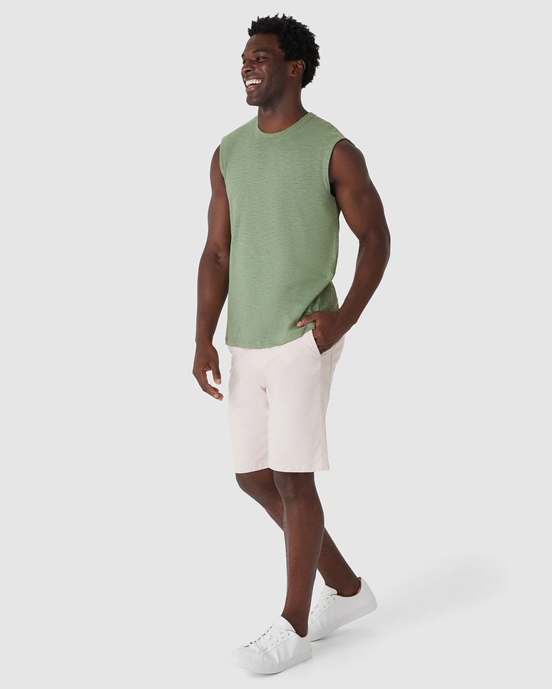 Regata Masculina Machão Com Etiqueta Decorativa Em Malha Rajada