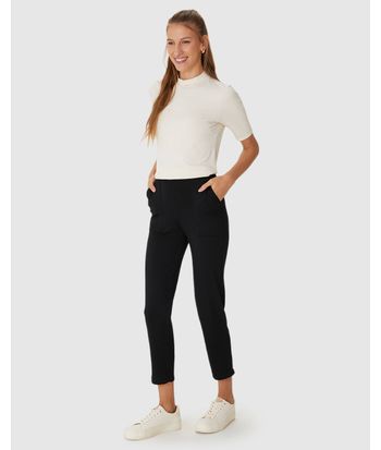 Calça Feminina Carrot Bolso Funcional Em Moletinho De Viscose