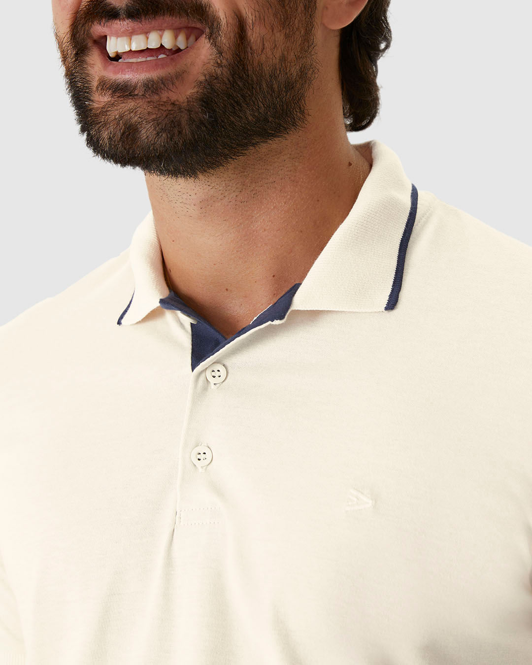 Camisa Polo Básica Masculina Em Algodão OFF WHITE - Malwee Camisa Polo Básica Masculina Em Algodão OFF WHITE - Malwee