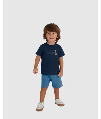 Conjunto Infantil Menino Patrulha Canina Bermuda Moletinho Malwee Kids