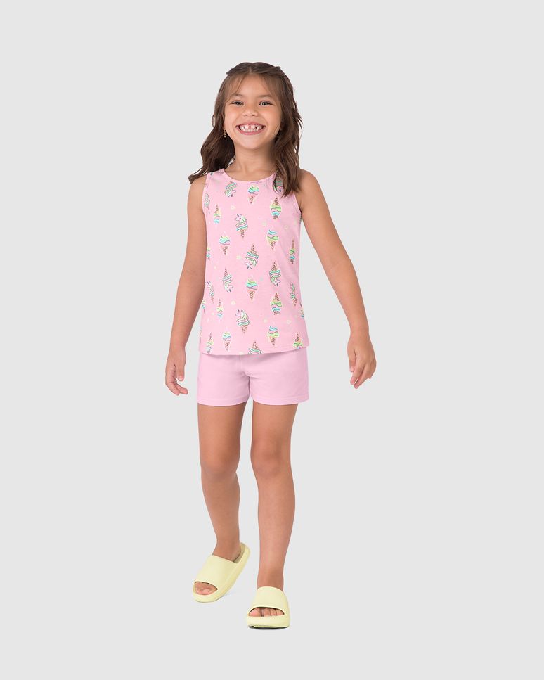 Pijama Infantil Menina Regata Estampa Brilha No Escuro Em Algodão Malwee Kids