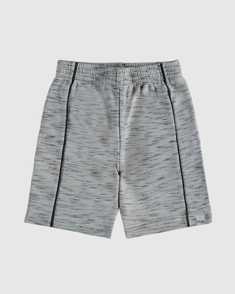 Bermuda Infantil Menino Bolso Costas Em Moletom Rajado Malwee Kids
