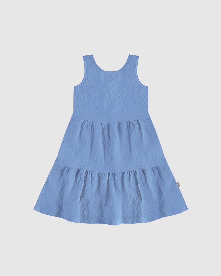 Vestido Infantil Detalhe Transpassado Costas Em Malha Texturizada Malwee Kids