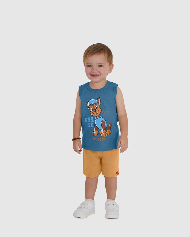 Conjunto Infantil Menino Chase Está No Caso Patrulha Canina Malwee Kids